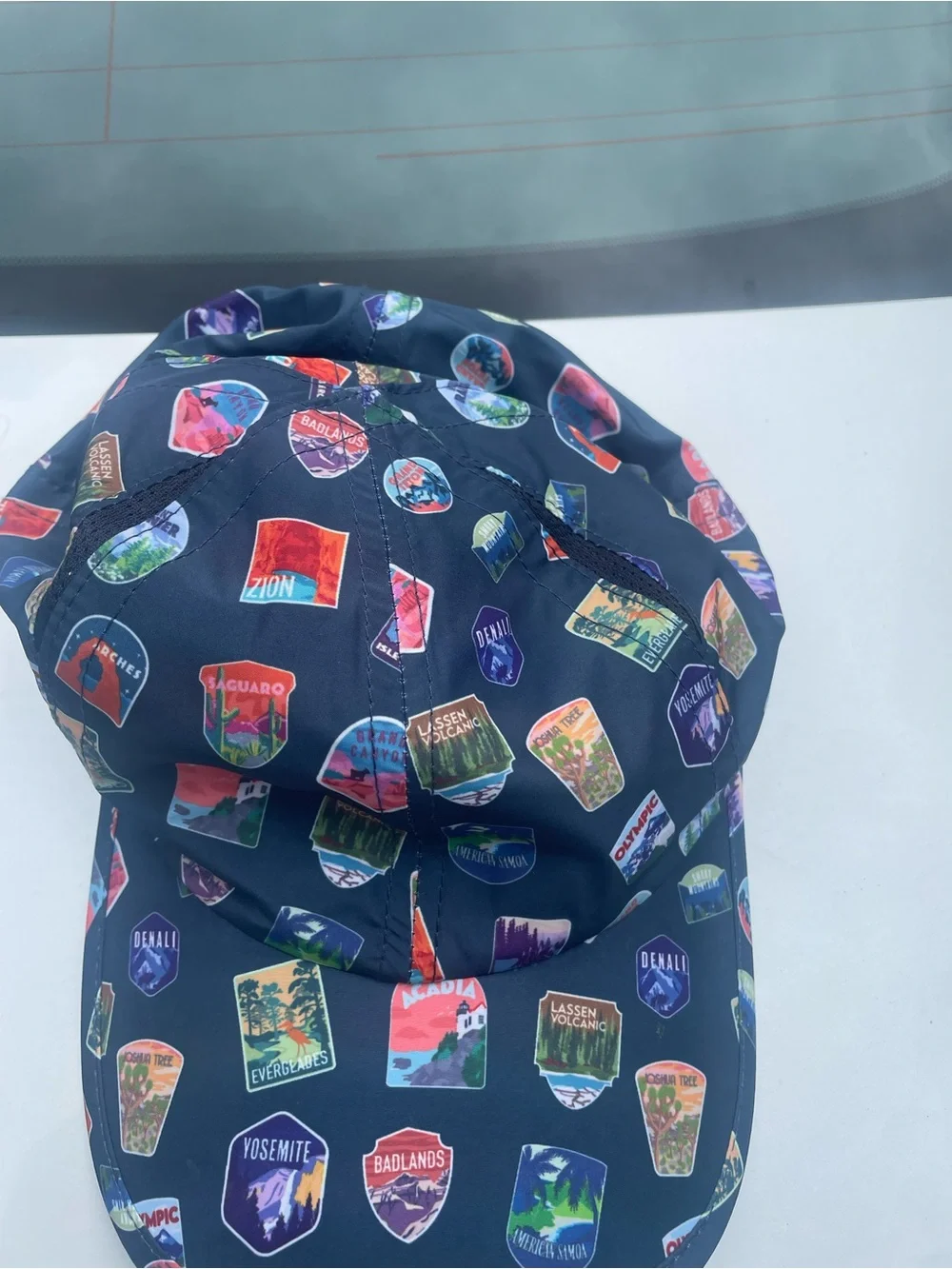 Kids Navy Sticker-Print Sun Hat